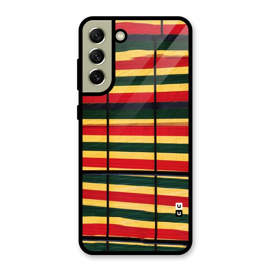 Bright Colors Lines Glass Back Case for Galaxy S21 FE 5G