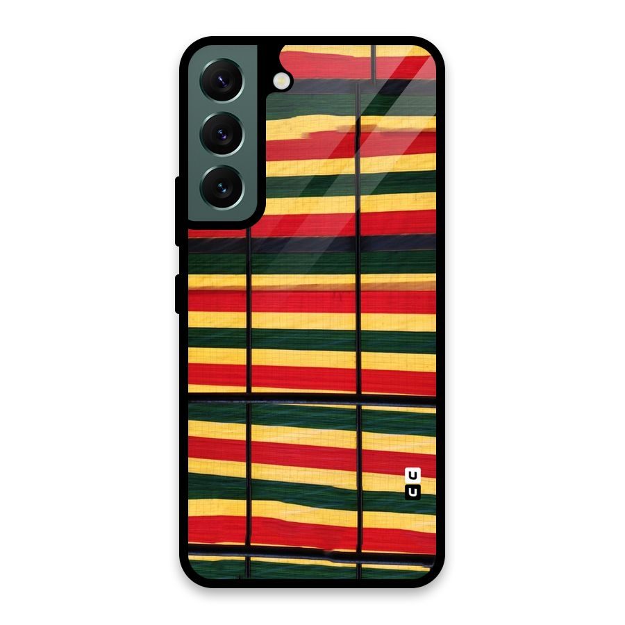 Bright Colors Lines Glass Back Case for Galaxy S22 5G
