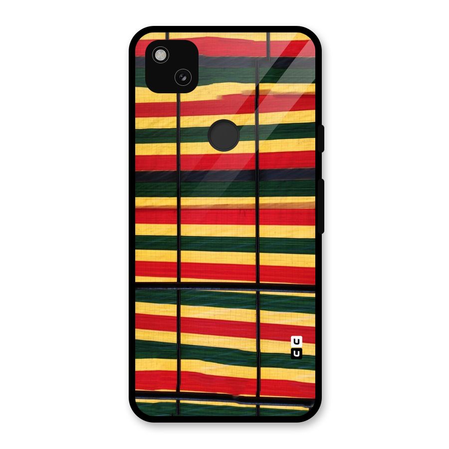 Bright Colors Lines Glass Back Case for Google Pixel 4a