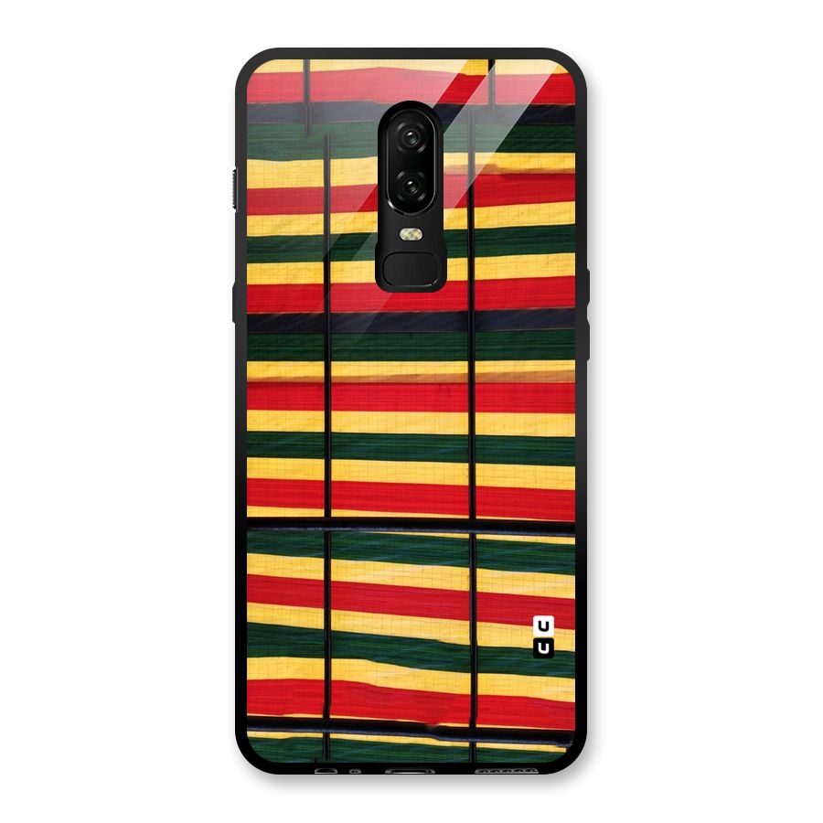 Bright Colors Lines Glass Back Case for OnePlus 6