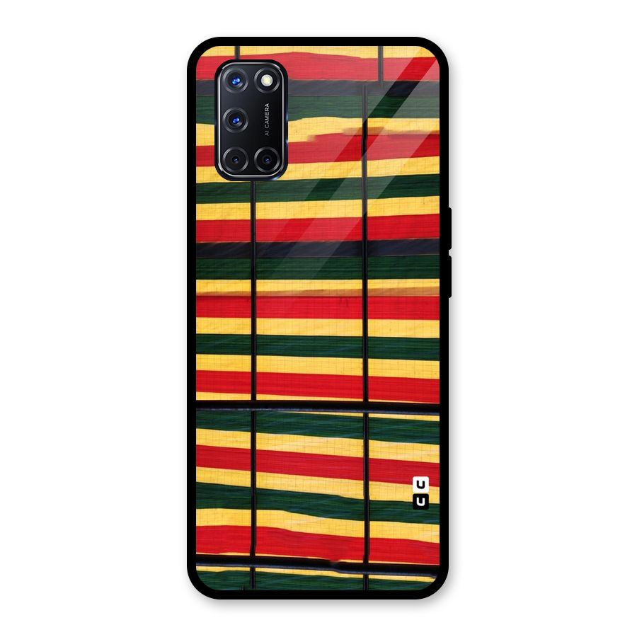 Bright Colors Lines Glass Back Case for Oppo A52