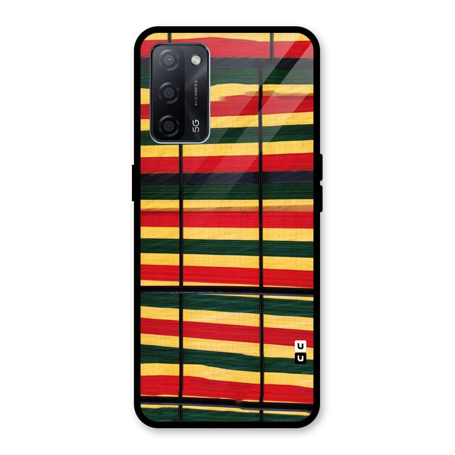 Bright Colors Lines Glass Back Case for Oppo A53s 5G