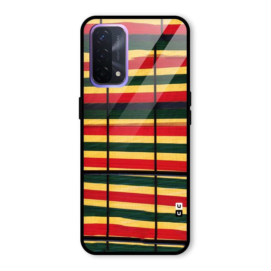 Bright Colors Lines Glass Back Case for Oppo A74 5G