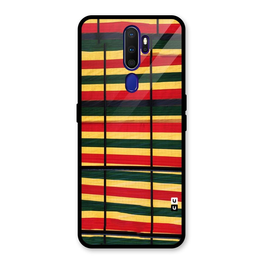 Bright Colors Lines Glass Back Case for Oppo A9 (2020)