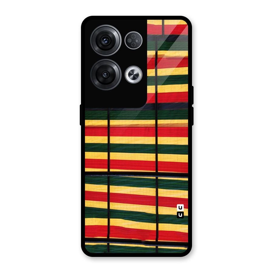 Bright Colors Lines Glass Back Case for Oppo Reno8 Pro 5G