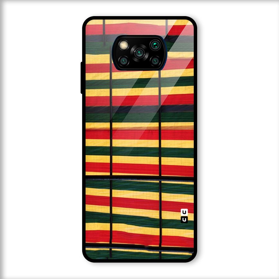 Bright Colors Lines Glass Back Case for Poco X3