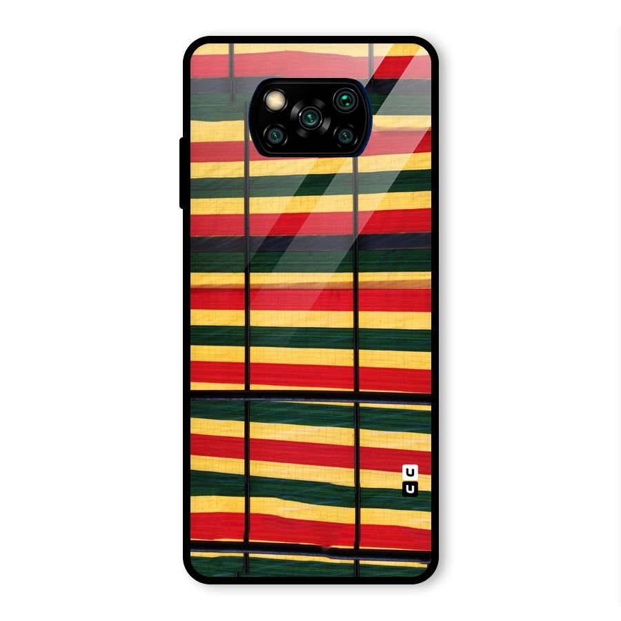 Bright Colors Lines Glass Back Case for Poco X3 Pro