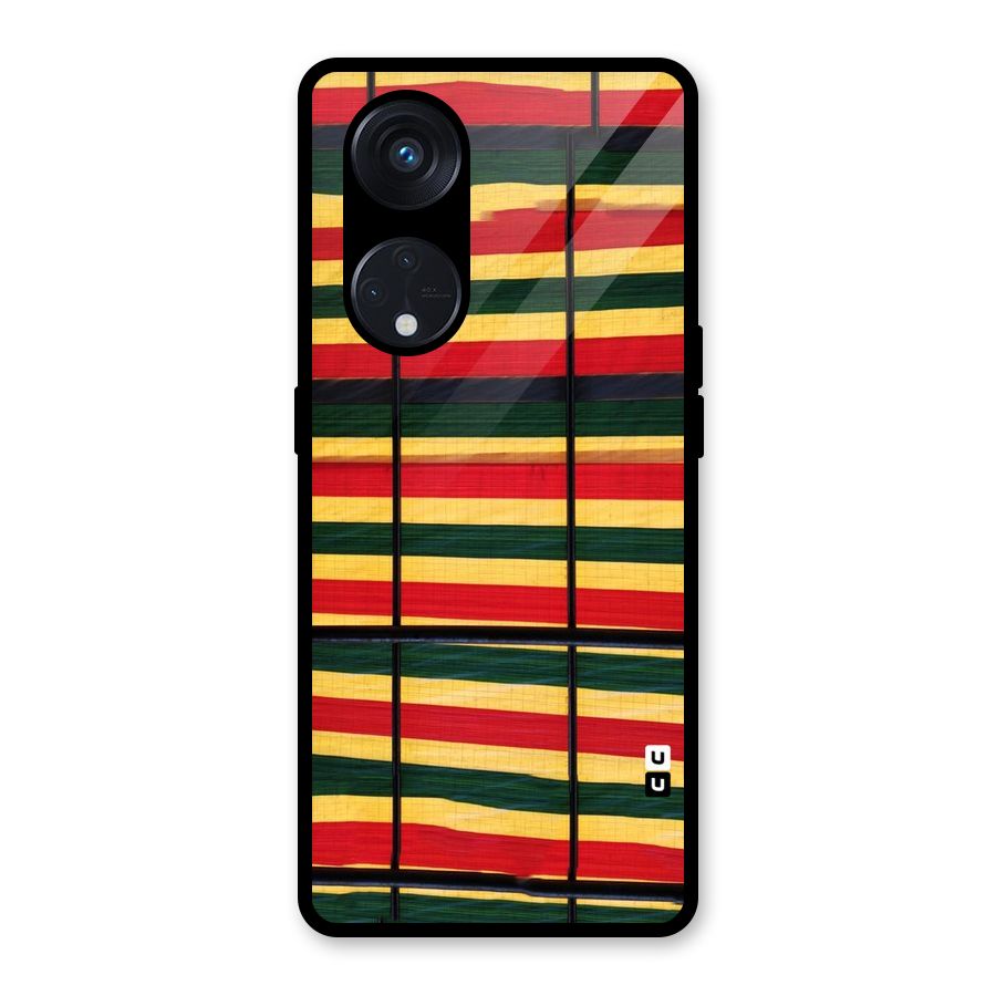 Bright Colors Lines Glass Back Case for Reno8 T 5G