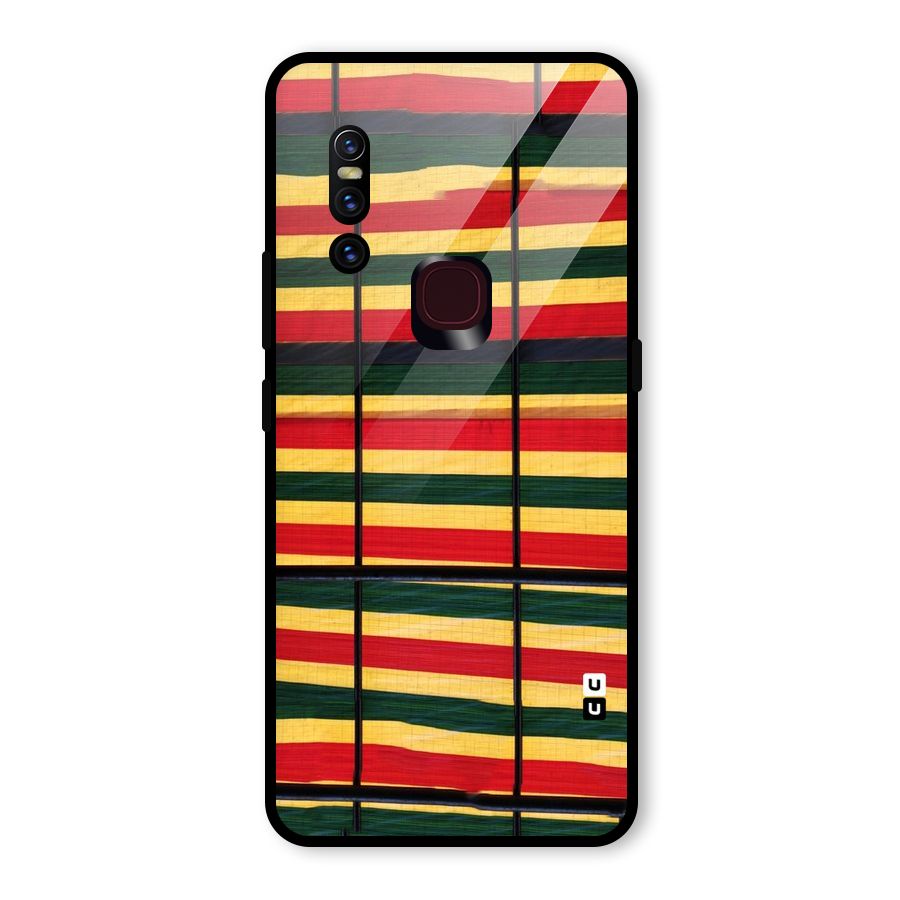 Bright Colors Lines Glass Back Case for Vivo V15