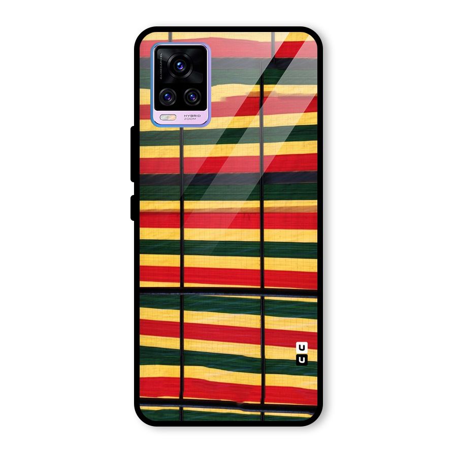 Bright Colors Lines Glass Back Case for Vivo V20 Pro