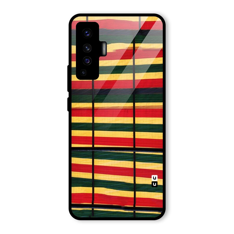 Bright Colors Lines Glass Back Case for Vivo X50