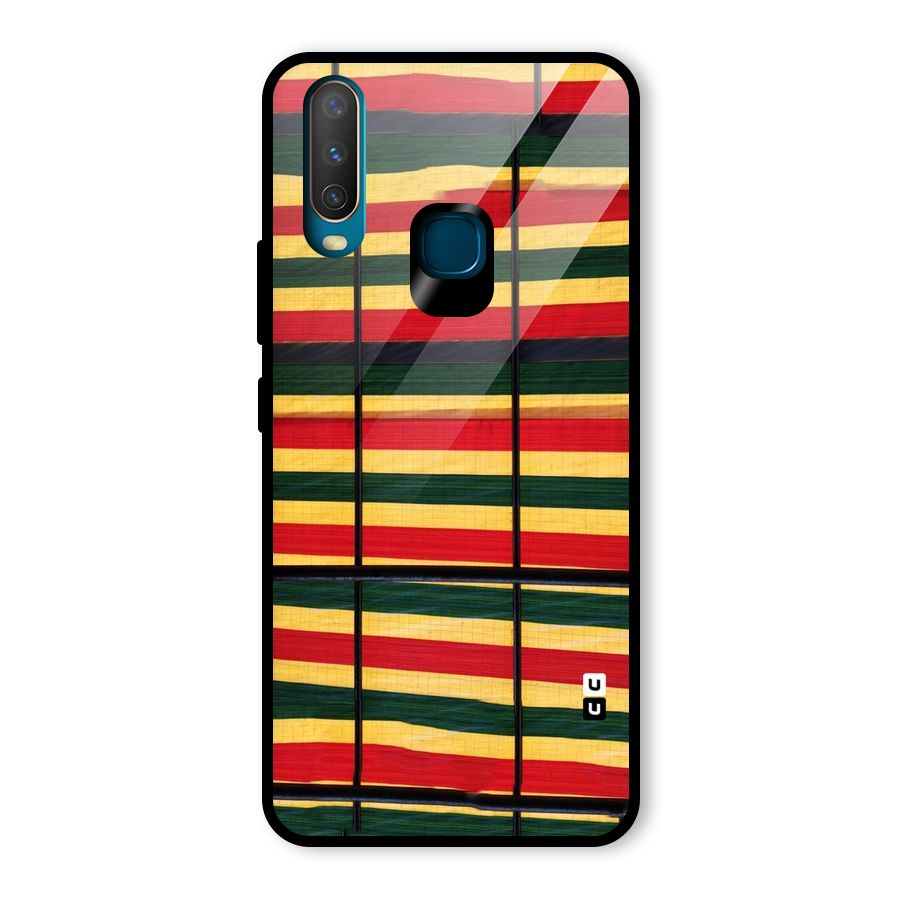 Bright Colors Lines Glass Back Case for Vivo Y15