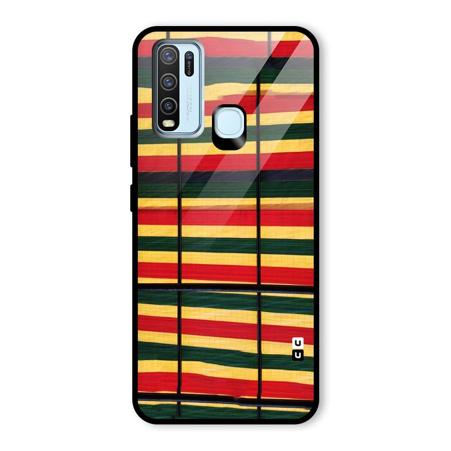 Bright Colors Lines Glass Back Case for Vivo Y50