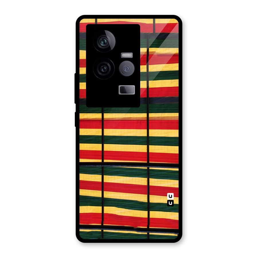 Bright Colors Lines Glass Back Case for Vivo iQOO 11 5G