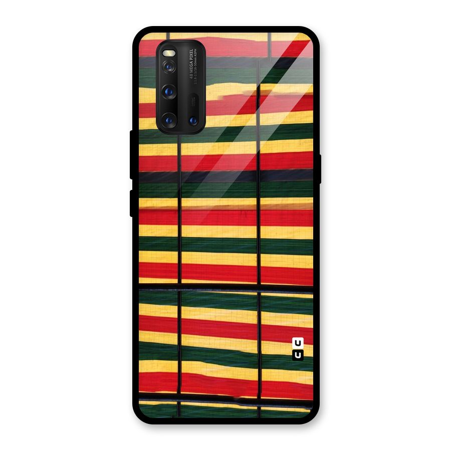 Bright Colors Lines Glass Back Case for Vivo iQOO 3