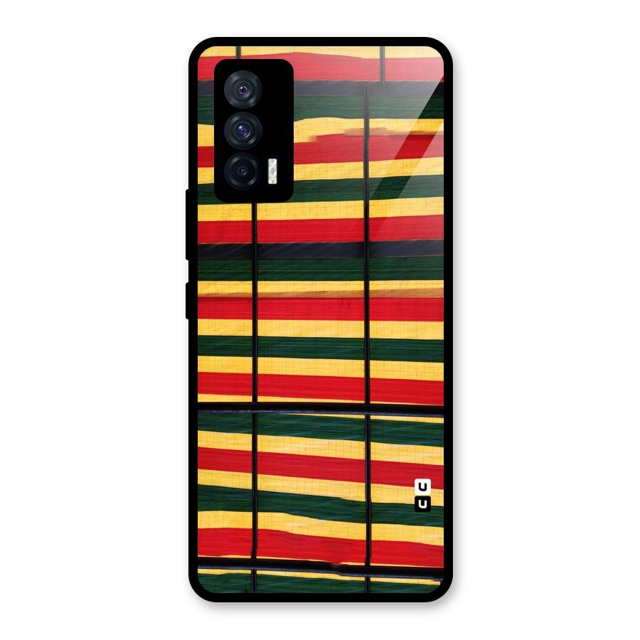 Bright Colors Lines Glass Back Case for Vivo iQOO 7 5G