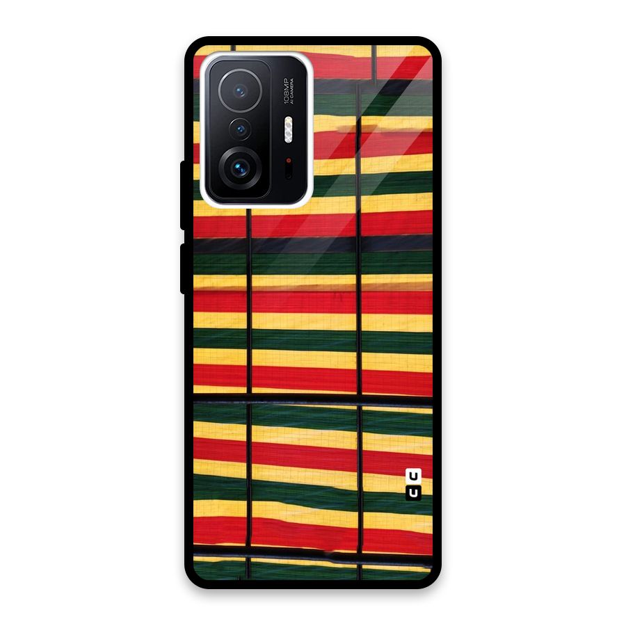 Bright Colors Lines Glass Back Case for Xiaomi 11T Pro