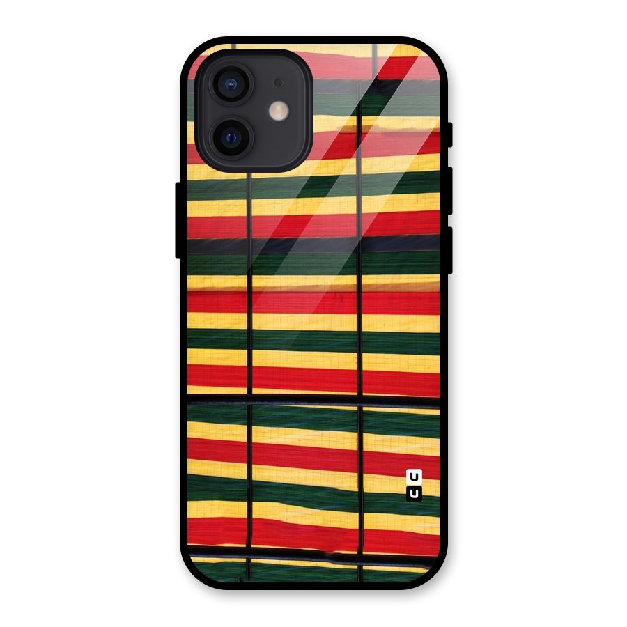 Bright Colors Lines Glass Back Case for iPhone 12