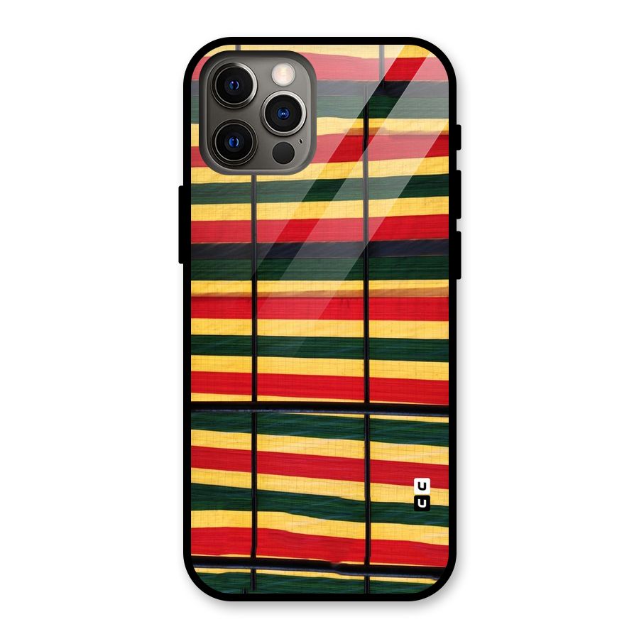 Bright Colors Lines Glass Back Case for iPhone 12 Pro