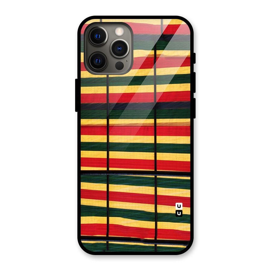 Bright Colors Lines Glass Back Case for iPhone 12 Pro Max