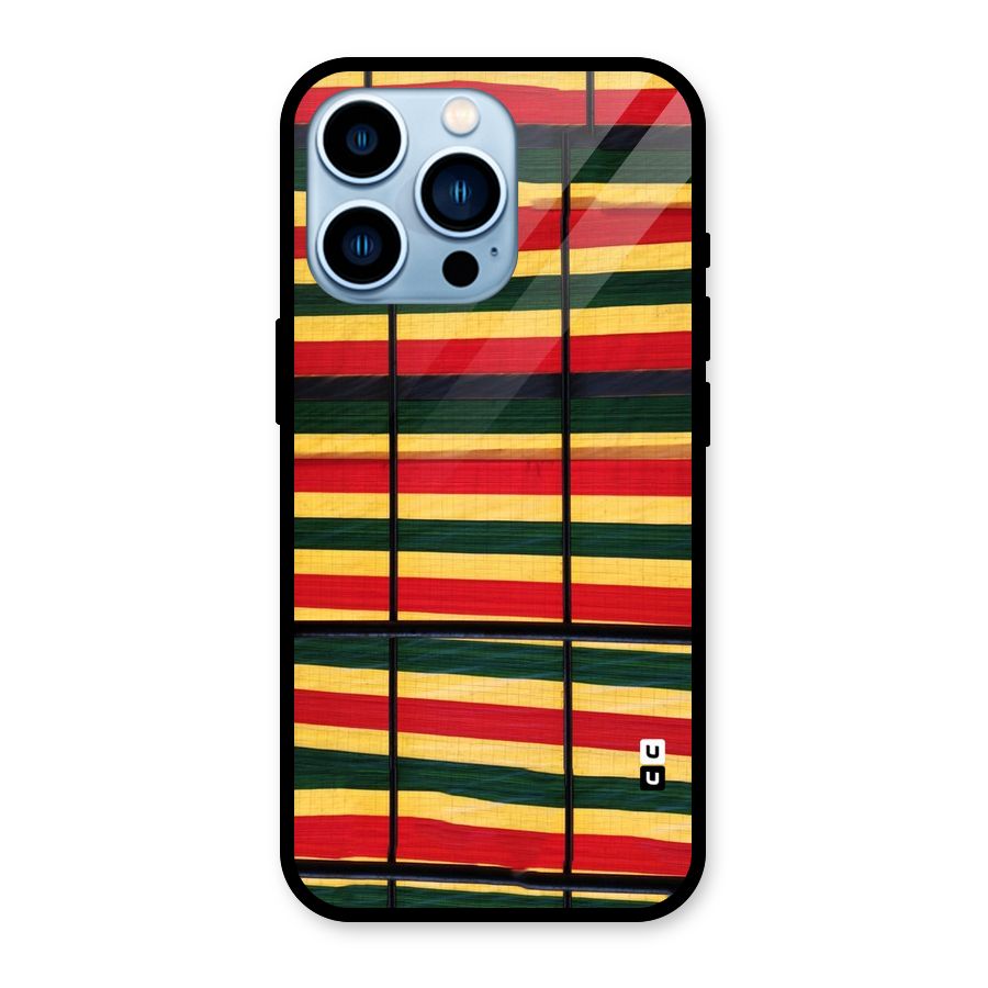 Bright Colors Lines Glass Back Case for iPhone 13 Pro