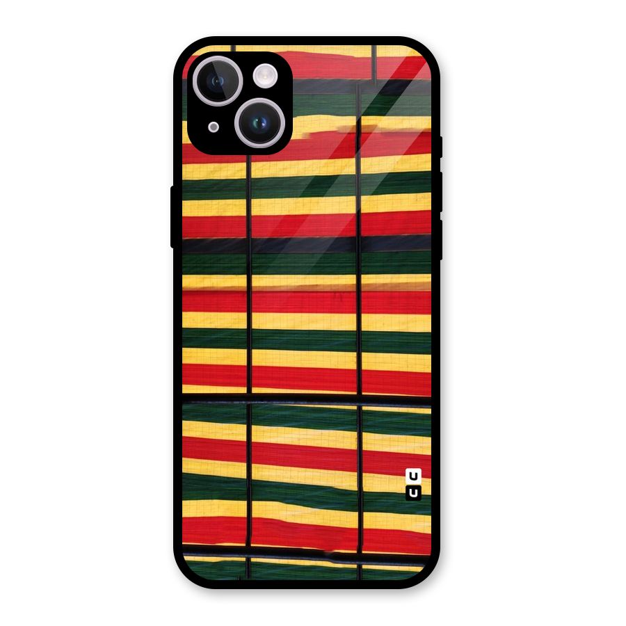 Bright Colors Lines Glass Back Case for iPhone 14 Plus
