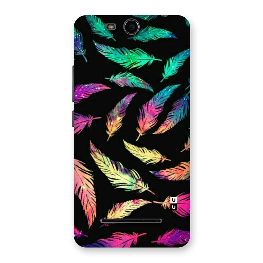 Bright Feathers Back Case for Micromax Canvas Juice 3 Q392