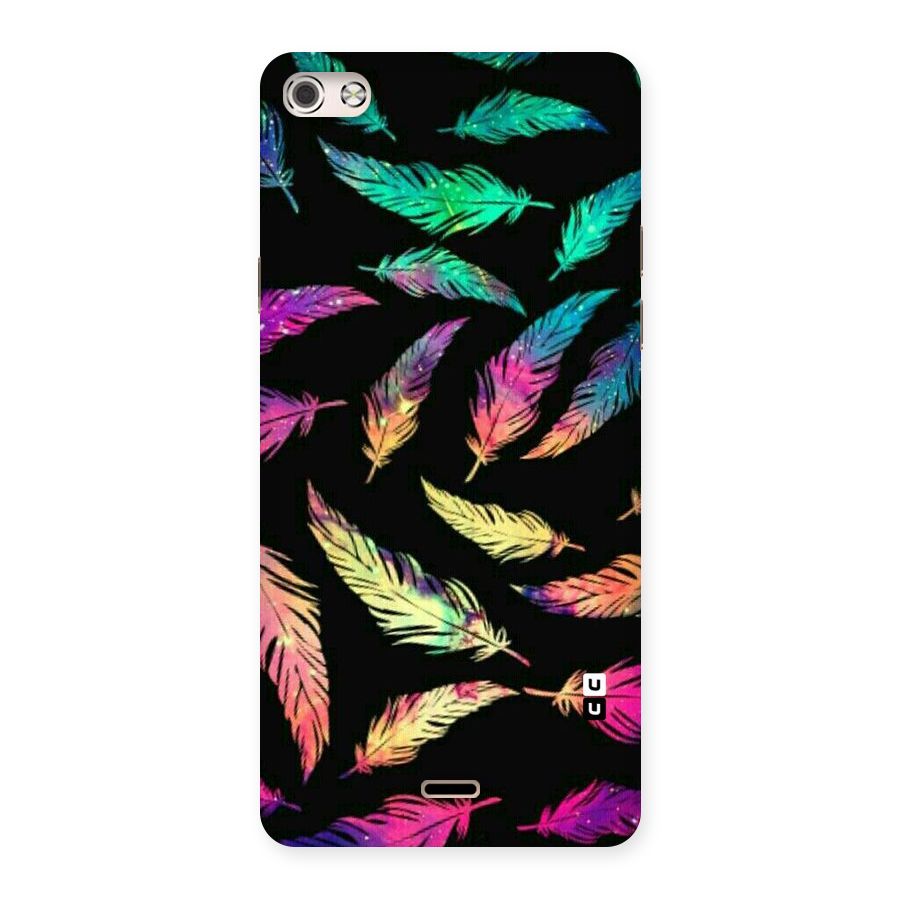 Bright Feathers Back Case for Micromax Canvas Silver 5