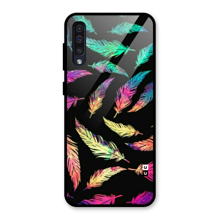 Bright Feathers Glass Back Case for Galaxy A50