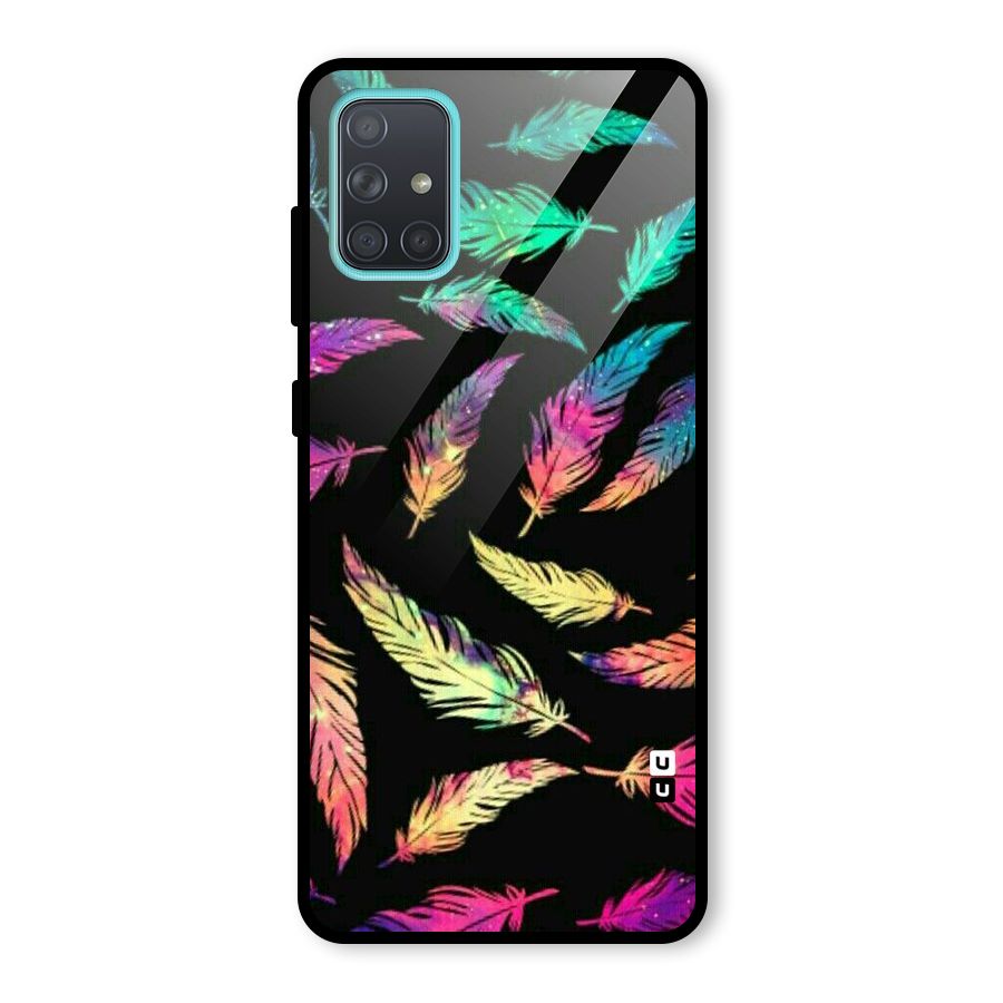 Bright Feathers Glass Back Case for Galaxy A71