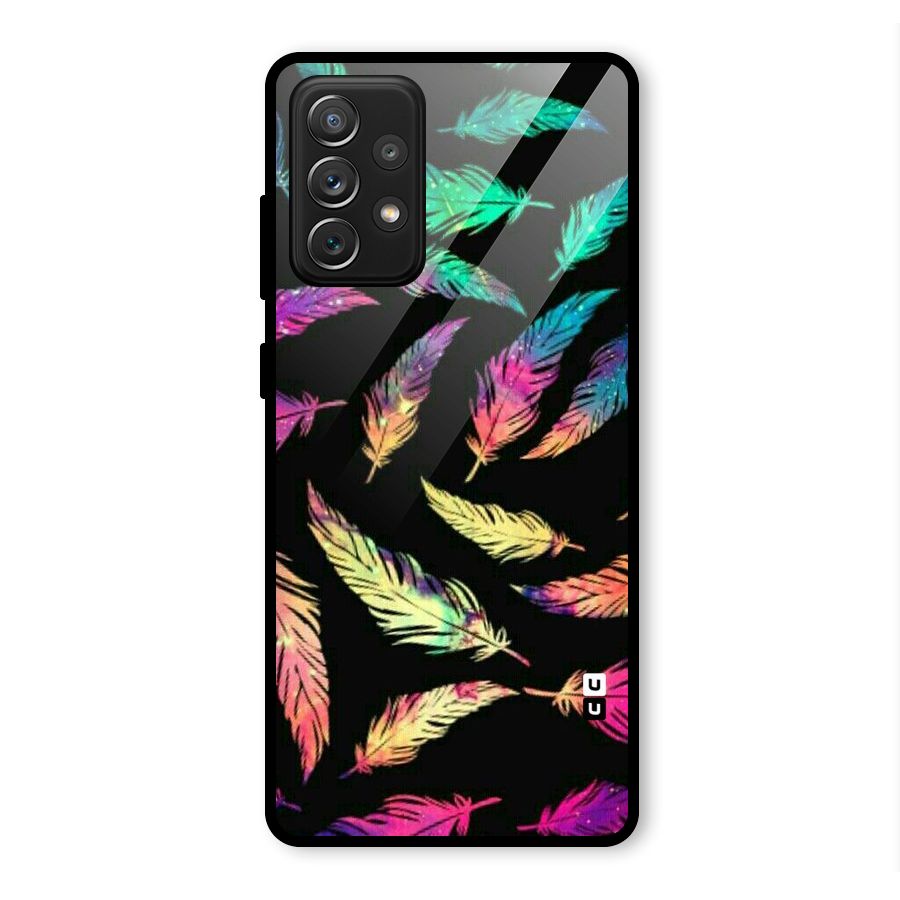 Bright Feathers Glass Back Case for Galaxy A72