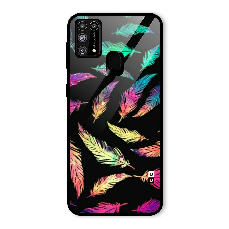 Bright Feathers Glass Back Case for Galaxy F41