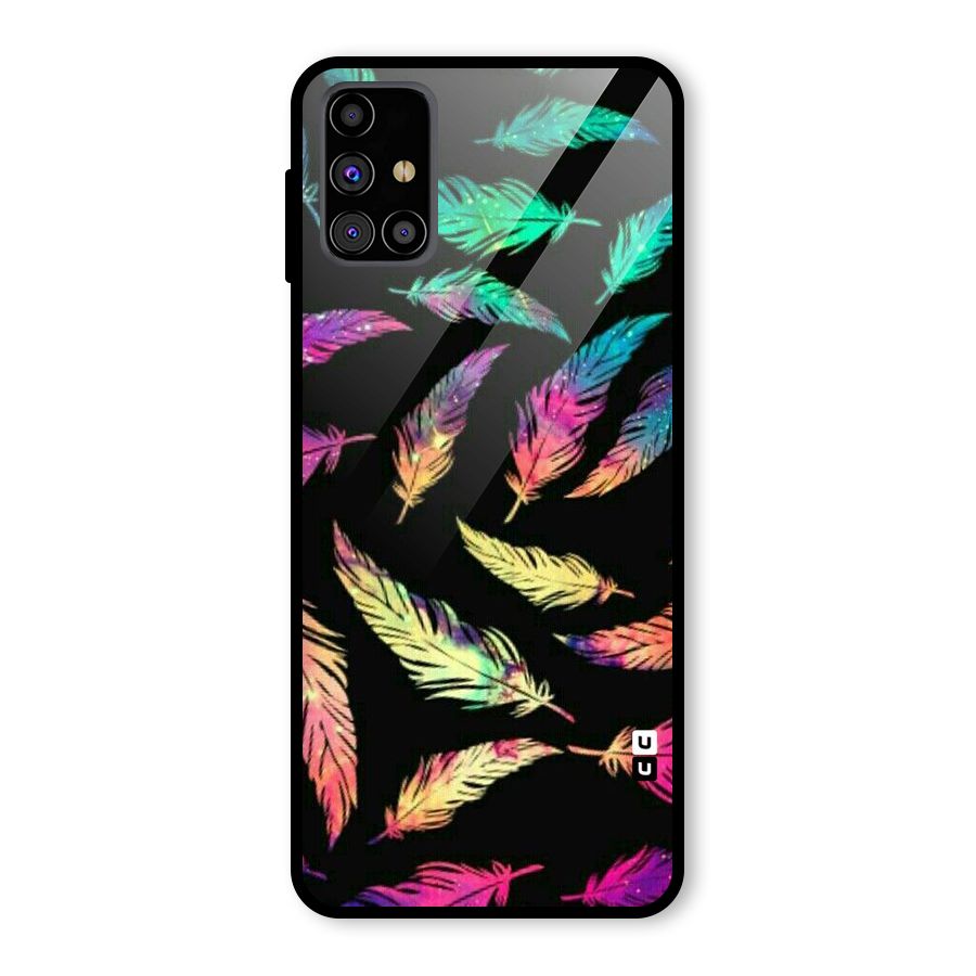 Bright Feathers Glass Back Case for Galaxy M31s