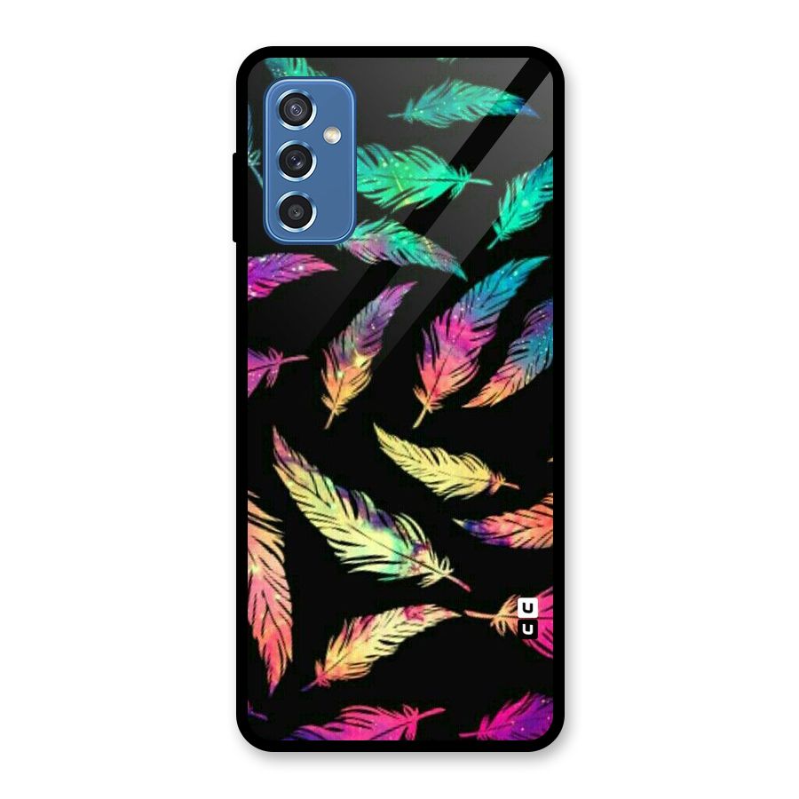 Bright Feathers Glass Back Case for Galaxy M52 5G