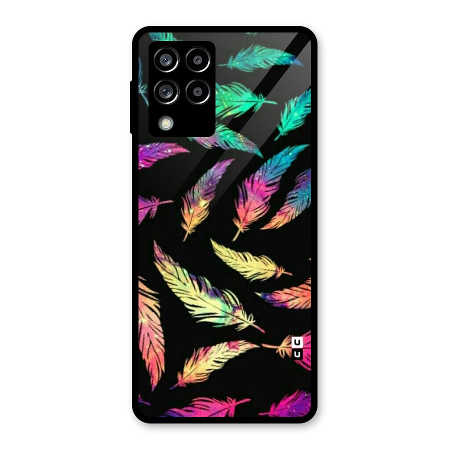 Bright Feathers Glass Back Case for Galaxy M53 5G