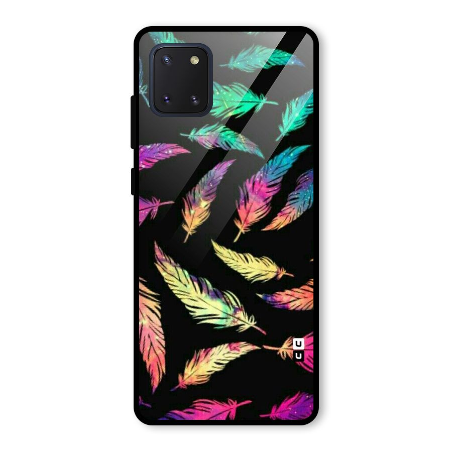 Bright Feathers Glass Back Case for Galaxy Note 10 Lite