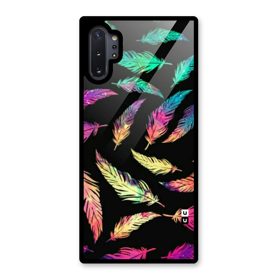 Bright Feathers Glass Back Case for Galaxy Note 10 Plus