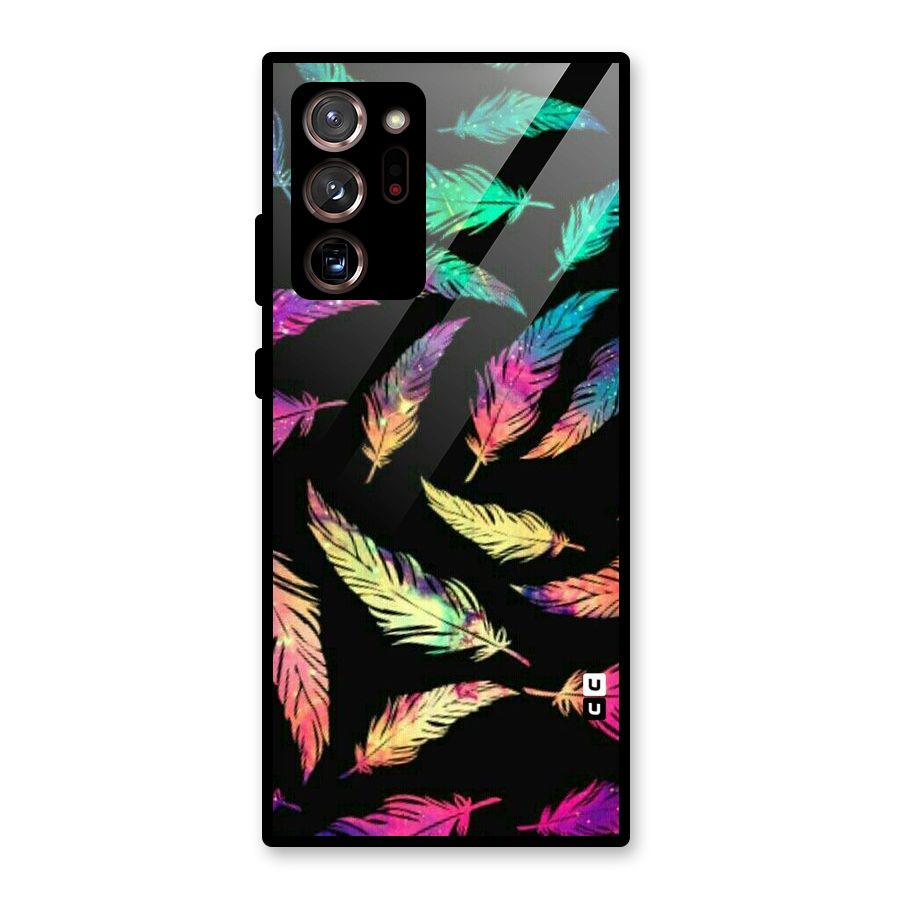Bright Feathers Glass Back Case for Galaxy Note 20 Ultra