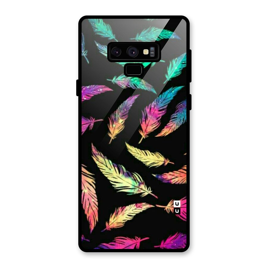 Bright Feathers Glass Back Case for Galaxy Note 9