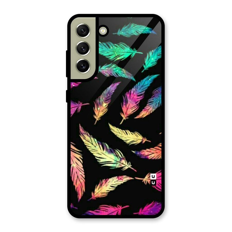 Bright Feathers Glass Back Case for Galaxy S21 FE 5G