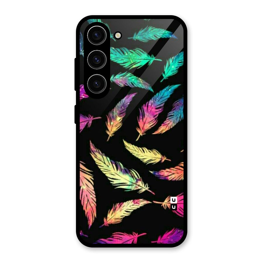 Bright Feathers Glass Back Case for Galaxy S23