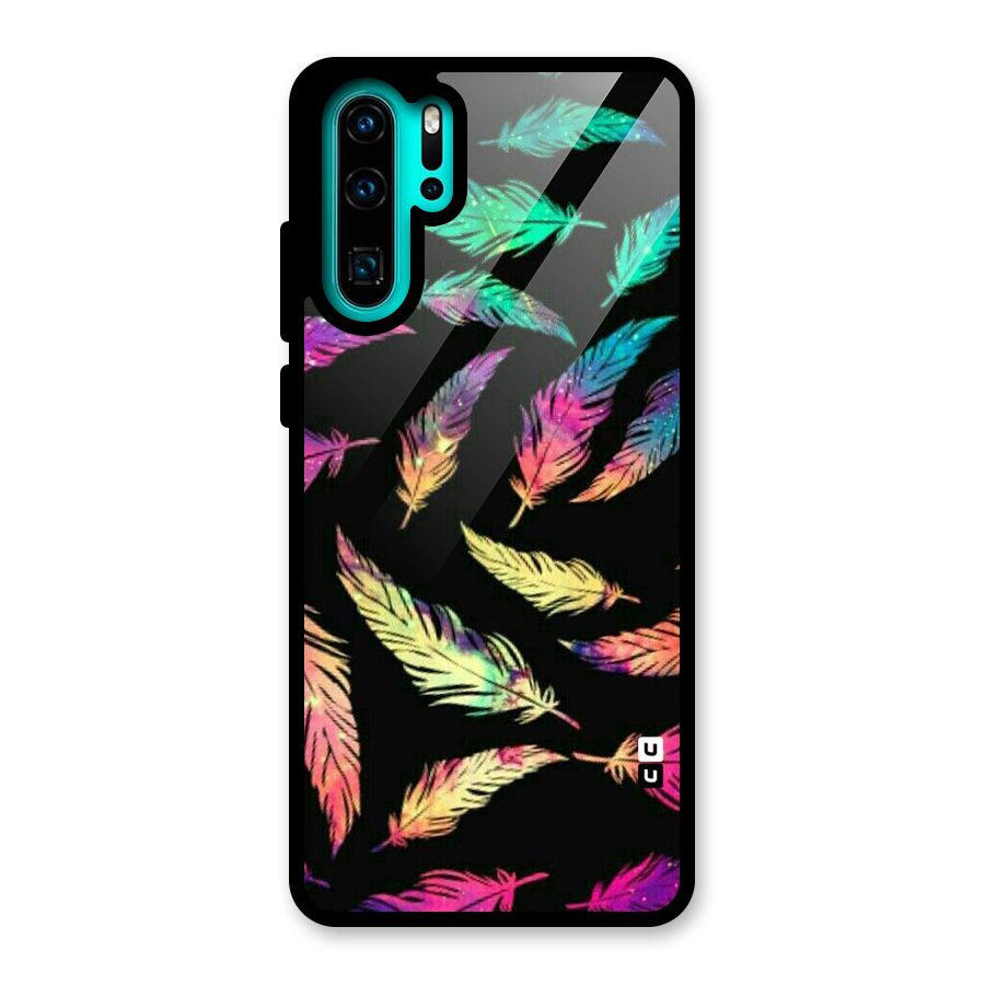 Bright Feathers Glass Back Case for Huawei P30 Pro