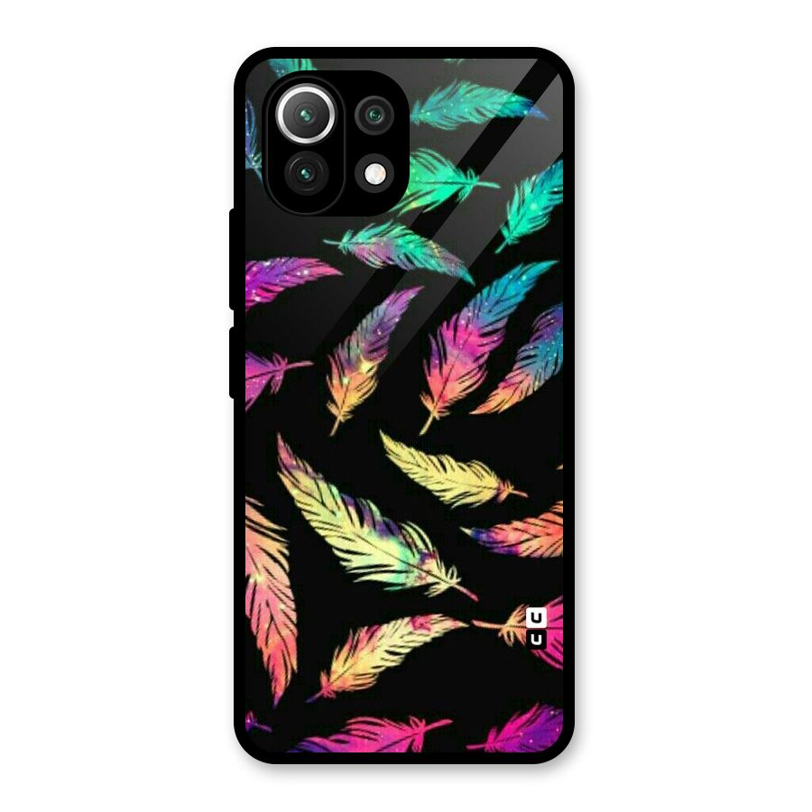 Bright Feathers Glass Back Case for Mi 11 Lite NE 5G