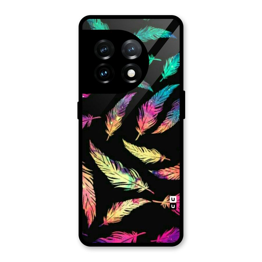 Bright Feathers Glass Back Case for OnePlus 11