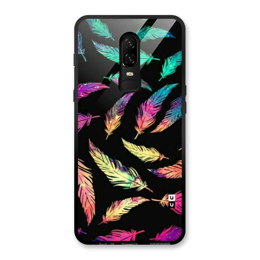 Bright Feathers Glass Back Case for OnePlus 6
