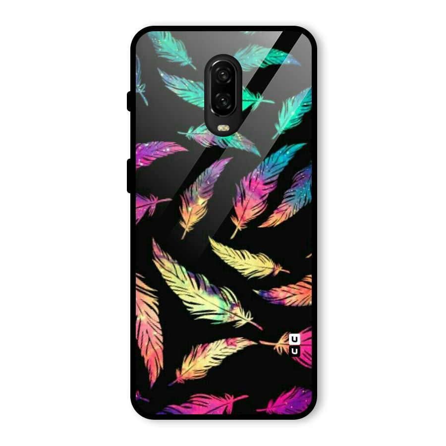 Bright Feathers Glass Back Case for OnePlus 6T