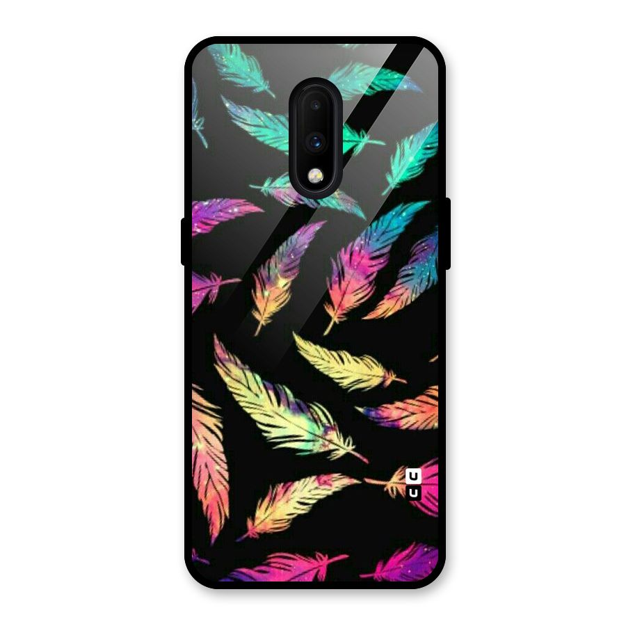 Bright Feathers Glass Back Case for OnePlus 7
