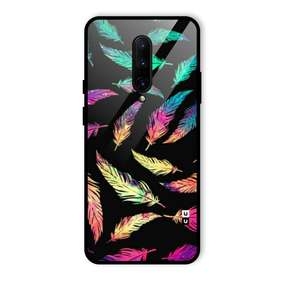 Bright Feathers Glass Back Case for OnePlus 7 Pro
