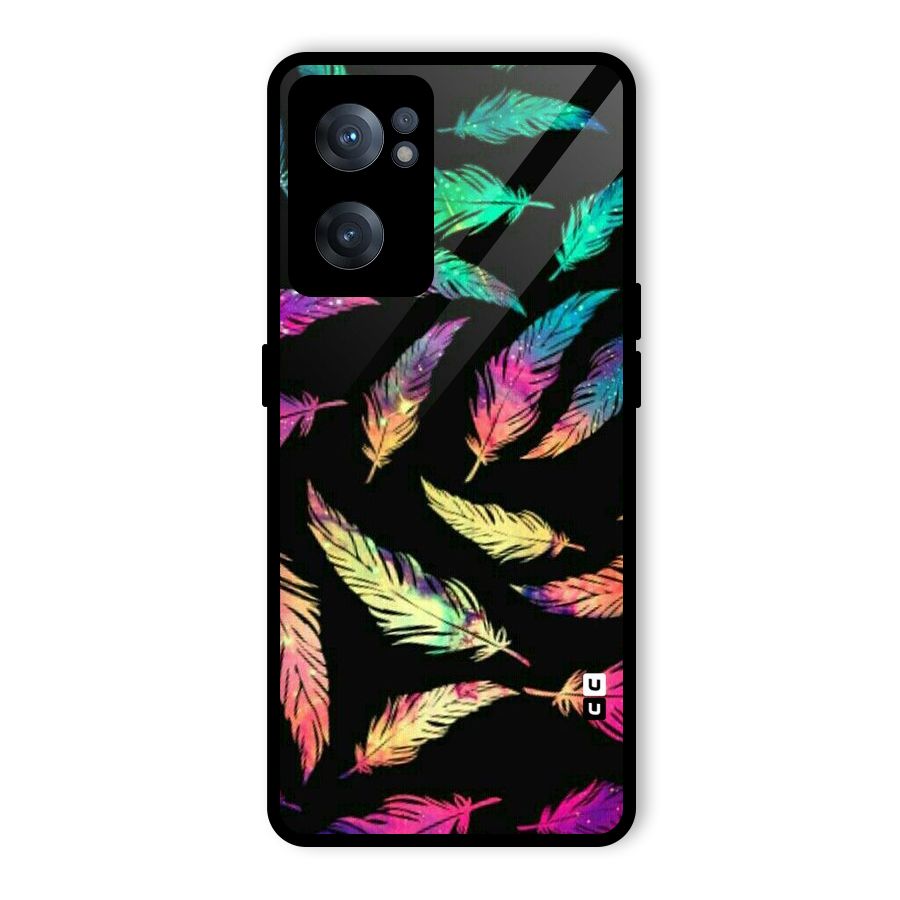 Bright Feathers Glass Back Case for OnePlus Nord CE 2 5G