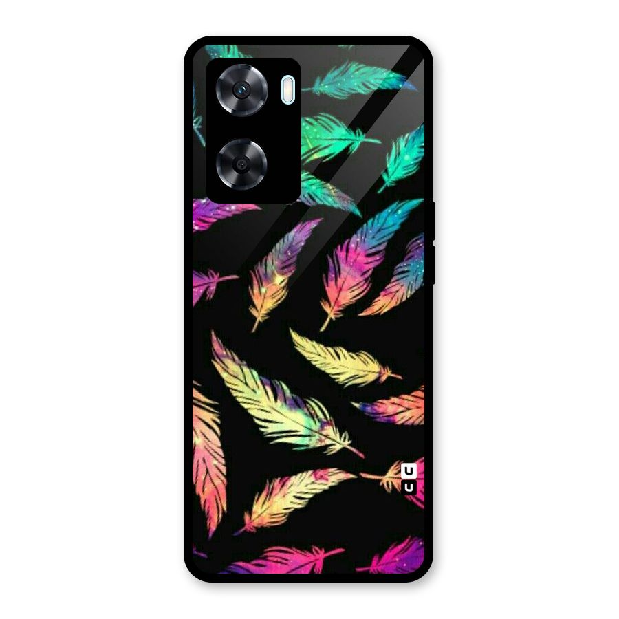 Bright Feathers Glass Back Case for Oppo A77